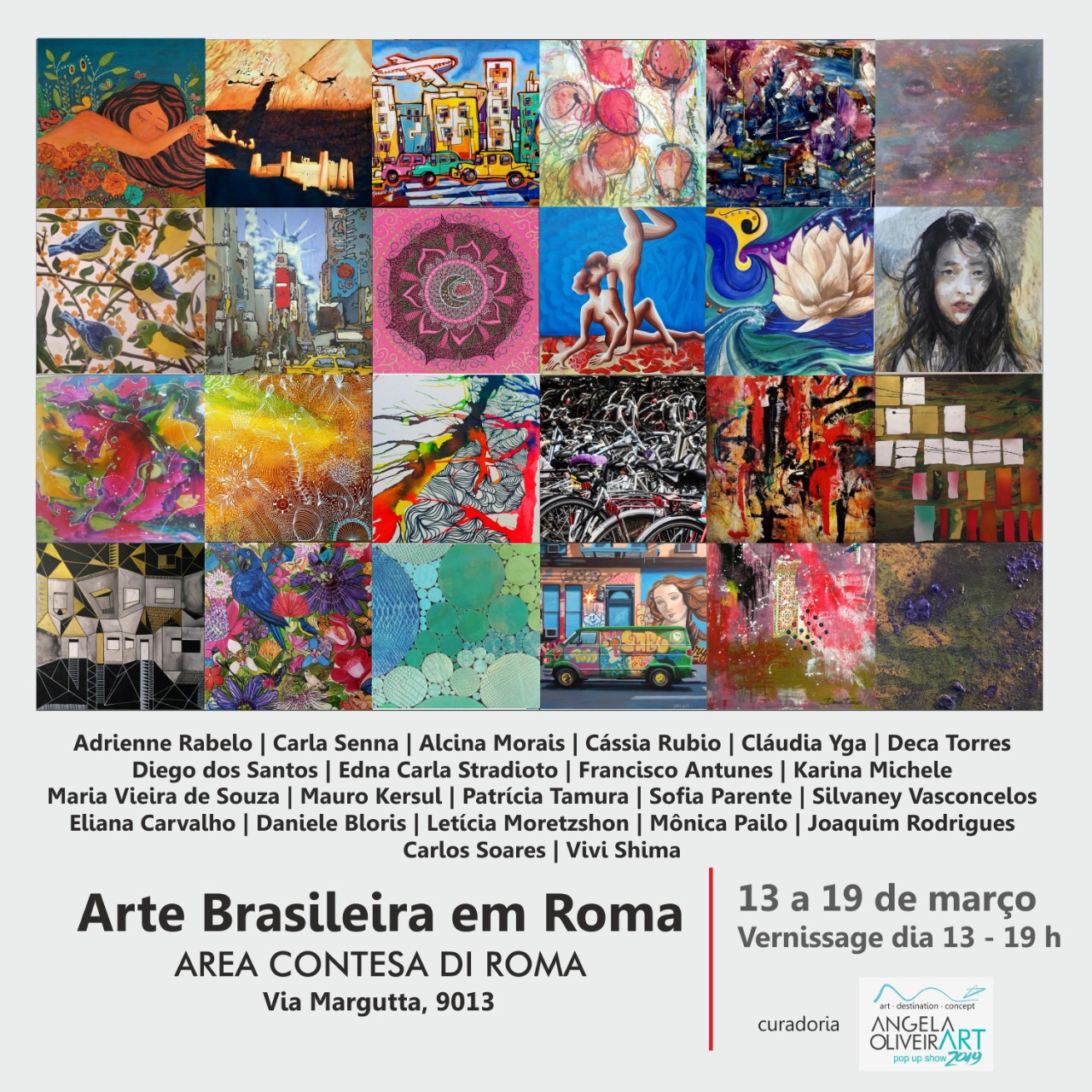 Exposição coletiva de arte brasileira em Roma: estarei lá